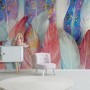 Watercolor Colorful Feather Pattern Wallpaper Mural