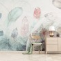 Soft Feathers with Abstract Lines Wallpaper Mural