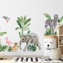 Kids Tropical Safari Animals Set Wall Decal Sticker