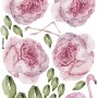 Pink Peony Floral and Flamingo Wall Decal Sticker