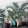 Flamingo Toucan with Vintage Forest Wallpaper Mural