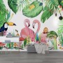 Flamingos with Toucan Bird Wallpaper Mural