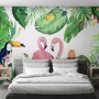 Flamingos with Toucan Bird Wallpaper Mural