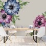 Watercolor Dark Blue Red Anemone Florals Wall Decal Sticker
