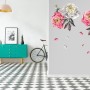 Kids Watercolor Pink White Florals Wall Decal Sticker