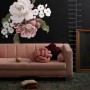 Pink Rose Red Peony Floral Bouqet Wall Decal Sticker