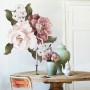 Pink Rose Red Peony Floral Bouqet Wall Decal Sticker