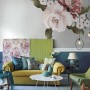 Pink Rose Red Peony Floral Bouqet Wall Decal Sticker