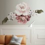Pink Rose Red Peony Floral Bouqet Wall Decal Sticker