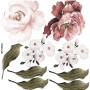 Pink Rose Red Peony Floral Bouqet Wall Decal Sticker