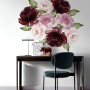 Watercolor Red Pink Peony Floral Wall Decal Sticker