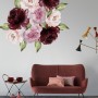 Watercolor Red Pink Peony Floral Wall Decal Sticker