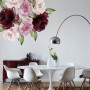 Watercolor Red Pink Peony Floral Wall Decal Sticker