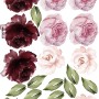 Watercolor Red Pink Peony Floral Wall Decal Sticker