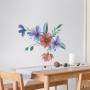 Blue Red Watercolor Daisy Floral Bouqet Wall Decal Sticker