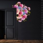 3D Floral Pink Orange Blue Rose Floral Bouqets Wall Decal Sticker