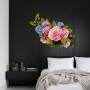 3D Floral Pink Orange Blue Rose Floral Bouqets Wall Decal Sticker