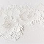 3D Embossed Look White Flowers Wallpaper Mural