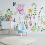 Cartoon Colorful Flower Garden Wallpaper Mural