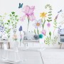 Cartoon Colorful Flower Garden Wallpaper Mural