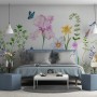 Cartoon Colorful Flower Garden Wallpaper Mural
