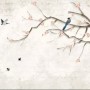 Colorful Birds and Cherry Blossom Tree Wallpaper Mural
