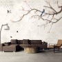 Colorful Birds and Cherry Blossom Tree Wallpaper Mural