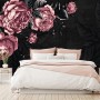 Dark Floral Peony Flower Drawing Wallpaper Mural