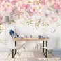Pink Hydrangea Floral Art Wallpaper Mural