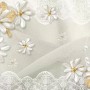 3D Look Jewelry Flower and Lace Wallpaper Mural