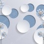 Light Blue Daisy Floral Wallpaper Mural