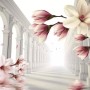 Magnolia Blossom with Column Wallpaper Mural