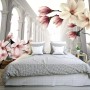 Magnolia Blossom with Column Wallpaper Mural