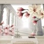 Magnolia Blossom with Column Wallpaper Mural