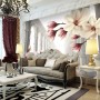 Magnolia Blossom with Column Wallpaper Mural