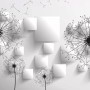 Monochrome Dandelion Floral Wallpaper Mural