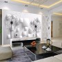 Monochrome Dandelion Floral Wallpaper Mural