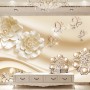 Gold Pearl Flower Wallpaper Mural