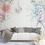 Pink Blue Soft Floral Wallpaper Mural