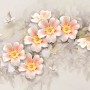 Pink Flower and White Butterfly Wallpaper Mural