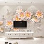 Pink Flower and White Butterfly Wallpaper Mural