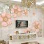 Pink Diamond Daisy with Butterflies Wallpaper Mural