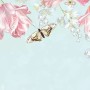 Pink Floral and Yellow Butterfly Wallpaper Mural