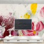 Pink Red Acyrlic Floral Bouqet Wallpaper Mural