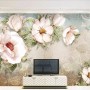 Retro Oil Painting White Flowers Wallpaper Mural
