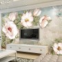 Retro Oil Painting White Flowers Wallpaper Mural