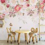 Pink Flowers and Butterflies Wallpaper Mural
