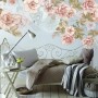 Soft Pink Vine Floral Wallpaper Mural