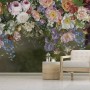 Vintage Colorful Vine Flowers Wallpaper Mural