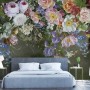 Vintage Colorful Vine Flowers Wallpaper Mural